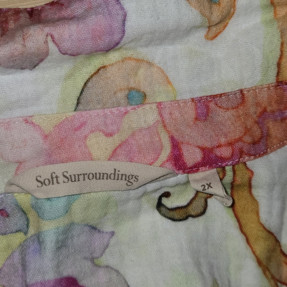 Soft Surroundings Escambia Gauze Multi Painterly Floral - Picture 3 of 3